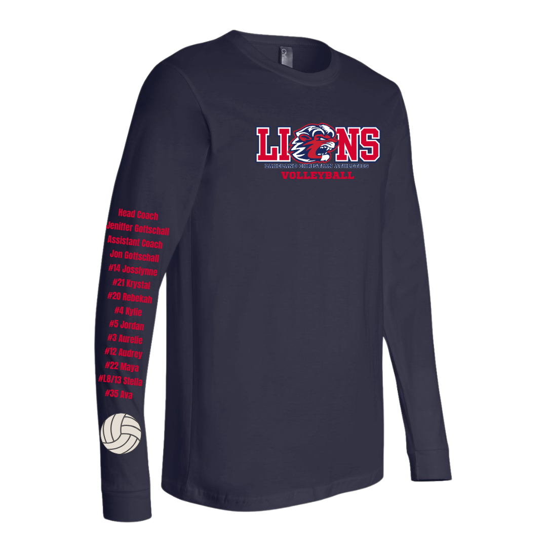 Lions Volleyball Ultimate Fan Celebration Long Sleeve Shirt (No Bow Design)