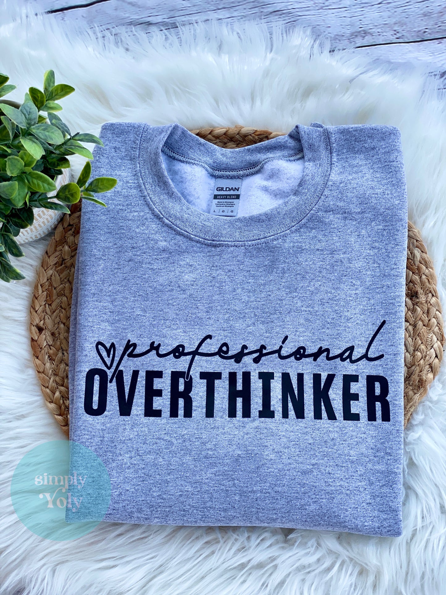 Professional Overthinker Gray Sweatshirt