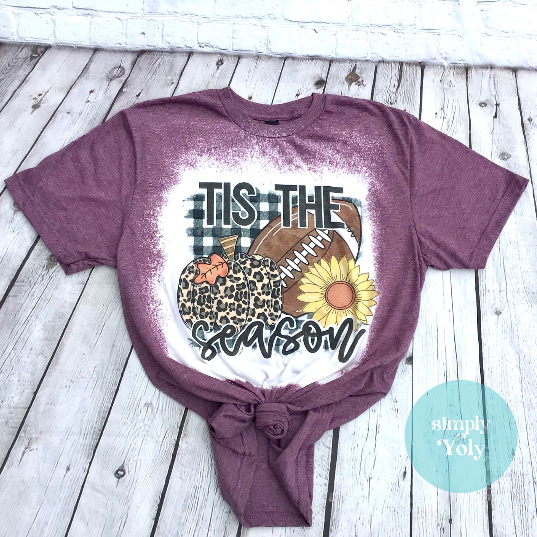 Tis The Season Fall Bleached T-shirt