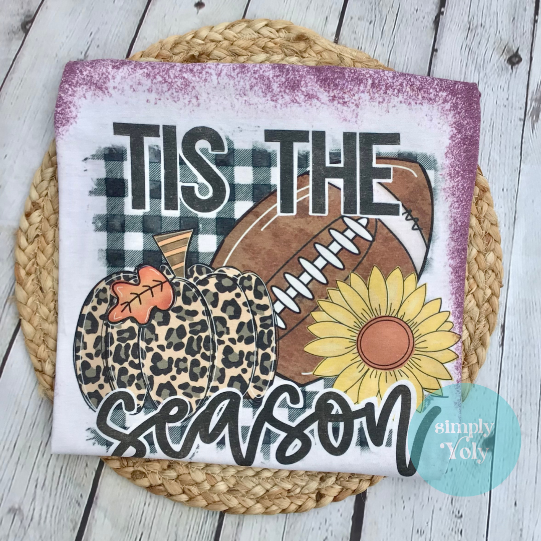 Tis The Season Fall Bleached T-shirt