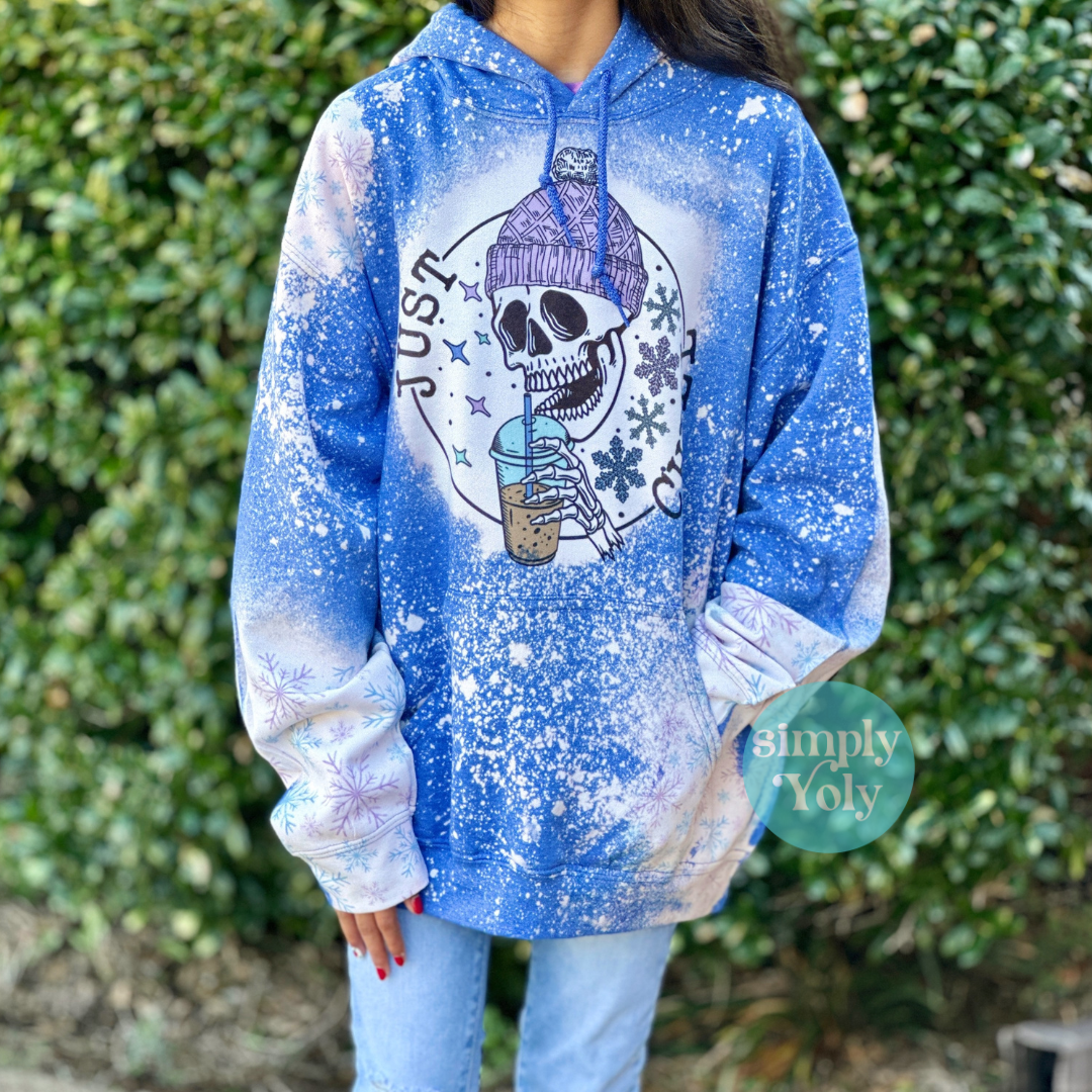 Bleached Just Chill Skull and Snowflakes Hoodie