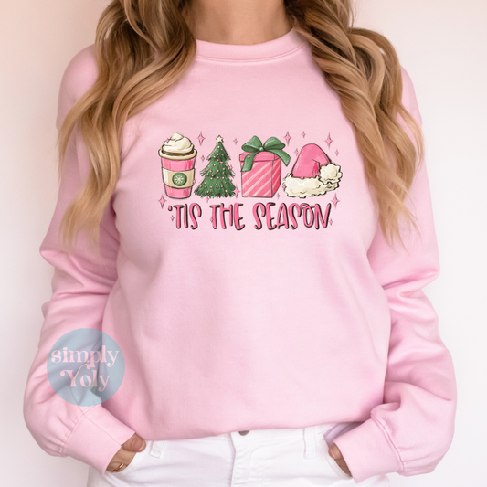 Tis The Season Pink Christmas Sweatshirt