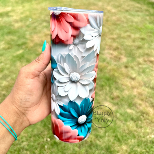 3D Flower Tumbler