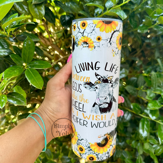 Jesus Take The Wheel Sunflower Tumbler
