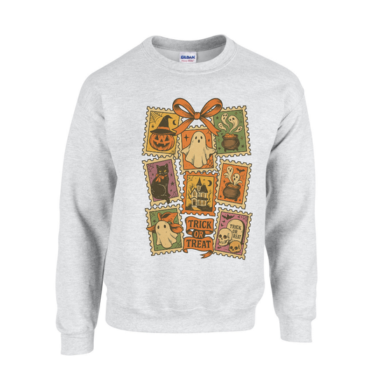 Vintage Halloween Sweatshirt, Halloween Ghost and Cats Sweatshirt, Spooky Season