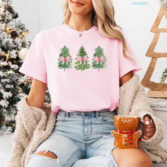 Coquette Christmas Trees Comfort Colors T-Shirt