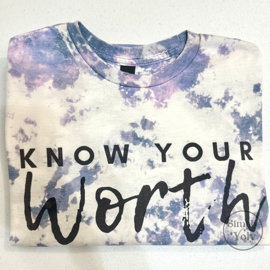 Know Your Worth Bleached T-shirt