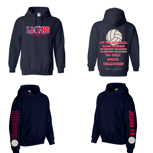 Lions Volleyball Ultimate Fan Celebration Hoodie (No Bow Design)