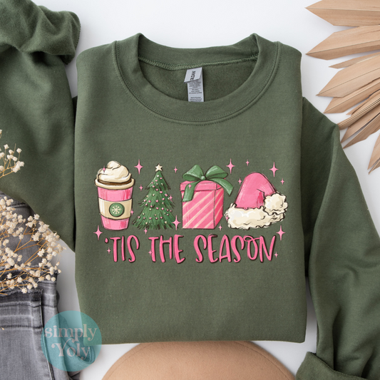 Tis The Season Pink Christmas Sweatshirt