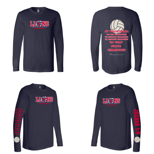 Lions Volleyball Ultimate Fan Celebration Long Sleeve Shirt (No Bow Design)
