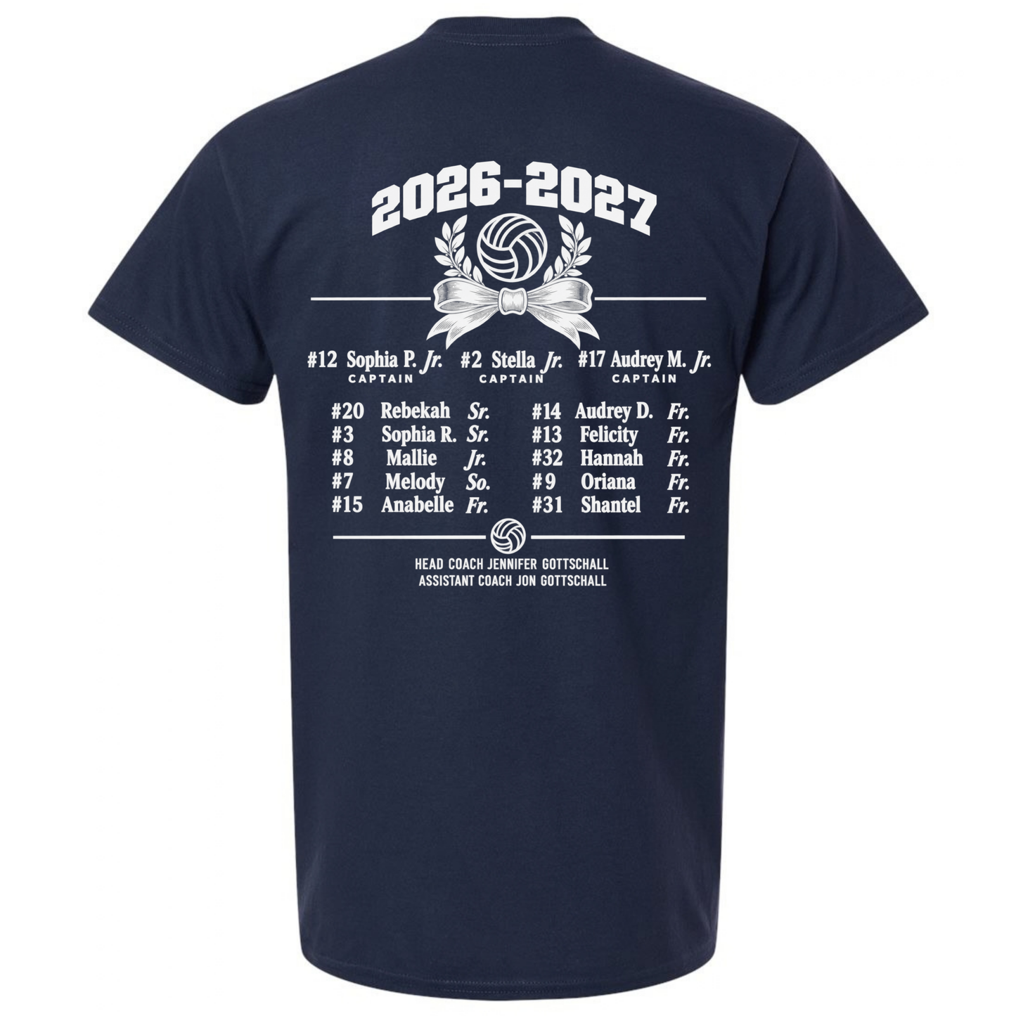 Varsity Volleyball Team Roster T-Shirt