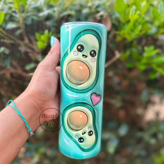 3D Puff Avocado Tumbler