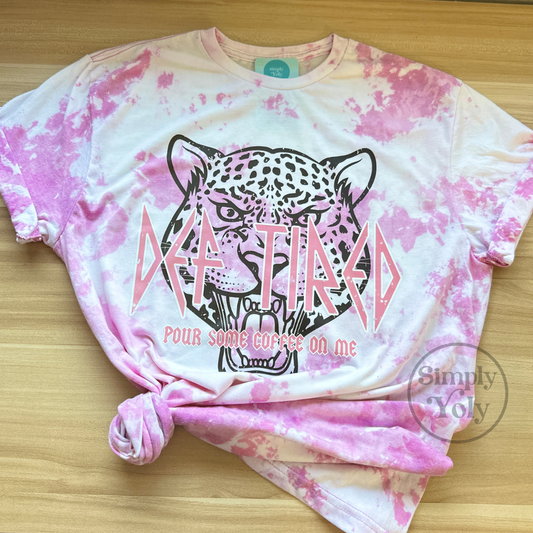 Def Tired Pour Some Coffee on Me Bleached T-shirt
