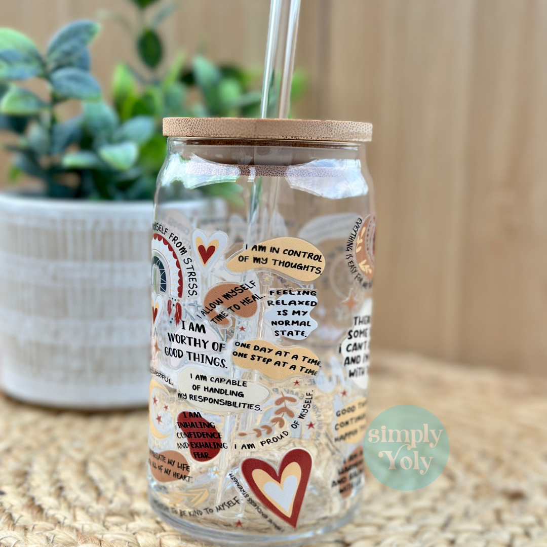 Positive Self Love Glass Can
