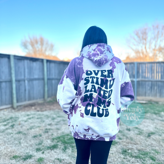 Overstimulated Moms Club Bleached Hoodie