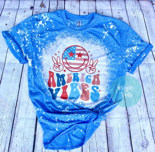 America Vibes Bleached T-Shirt