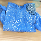 Royal Blue Bleached Crewneck With Leopard Print