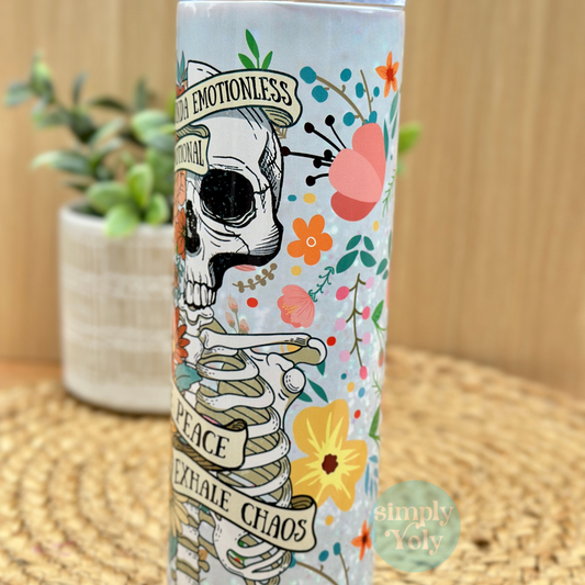 Floral Skull Tumbler