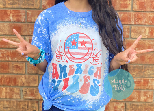 America Vibes Bleached T-Shirt