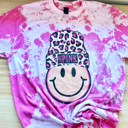 I Love Pink Bleached T-shirt