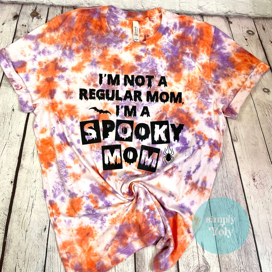 Spooky Mom Halloween Bleached T-shirt