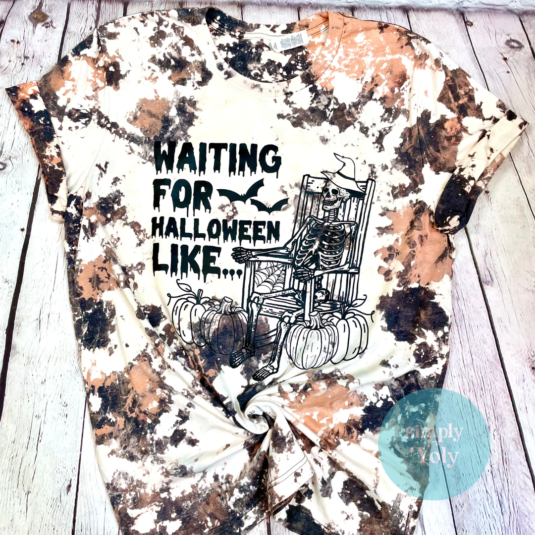 Waiting for Halloween Bleached T-shirt