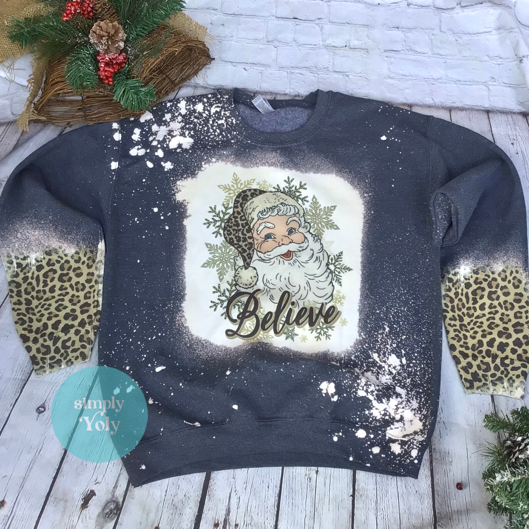 Santa Leopard Print Christmas Sweatshirt