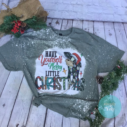 Cow Merry Little  Christmas T-Shirt