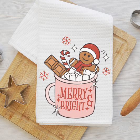 Merry and Bright Christmas Kitchen Towel